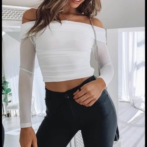 Beginning Boutique All About Me Off Shoulder Top White